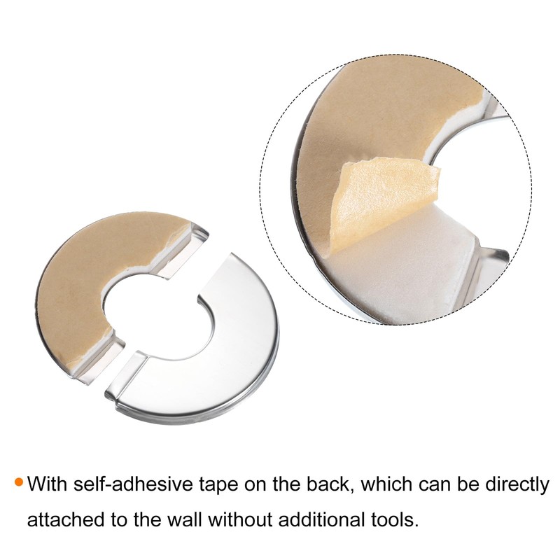 sourcing map Wall Split Flange, 2pcs 304 Stainless Steel Round