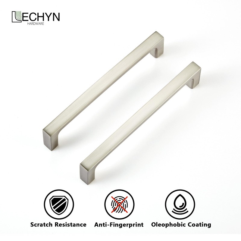 LECHYN Satin Nickel Kitchen Cabinet Pull, 10 Pack 5 Inch(128MM)