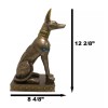 Large Egyptian Jackal Dog Anubis Statue 12.5"H God Of Mummification