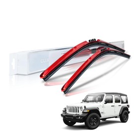 Clix Wipers - Jeep Wrangler & Gladiator (16"/16") Red Chrome Windshield Wiper Blades (All Wrangler & Gladiator Models), All-Weather Replacement Wipers-Set of 2, Includes Quick Clips (1997-2025)