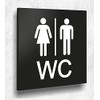 Door Sign Toilet Sign Black Matt UV Print 12 x