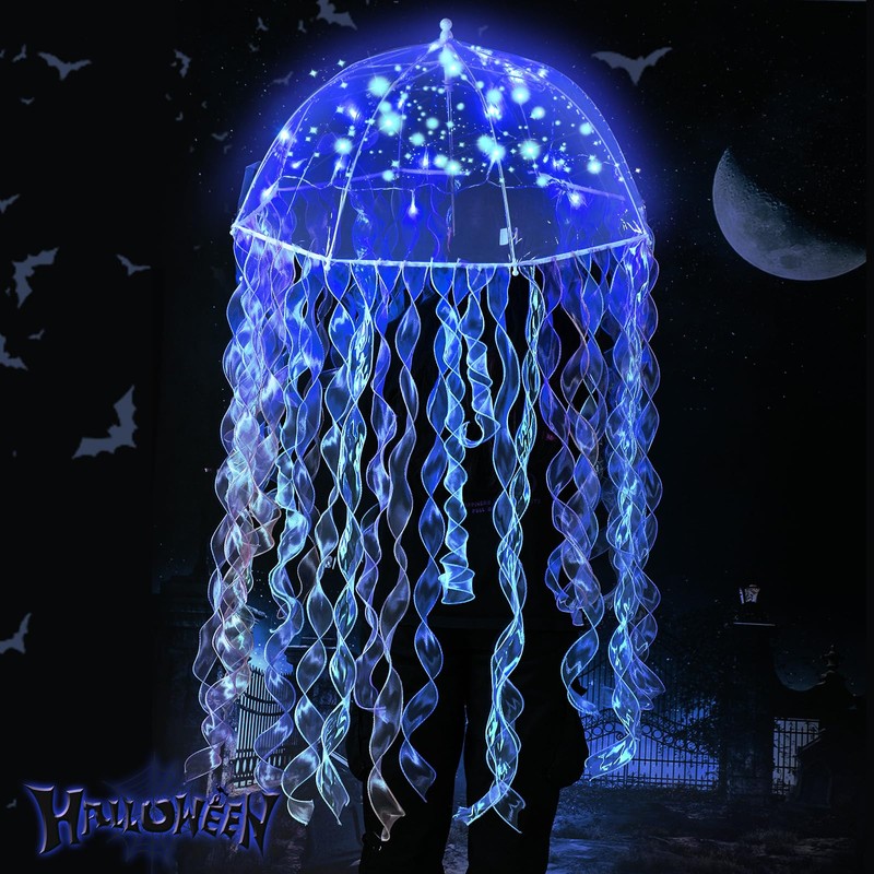 Bulyoou Halloween DIY Jellyfish Costume Set Including Clear Bubble Umbrella