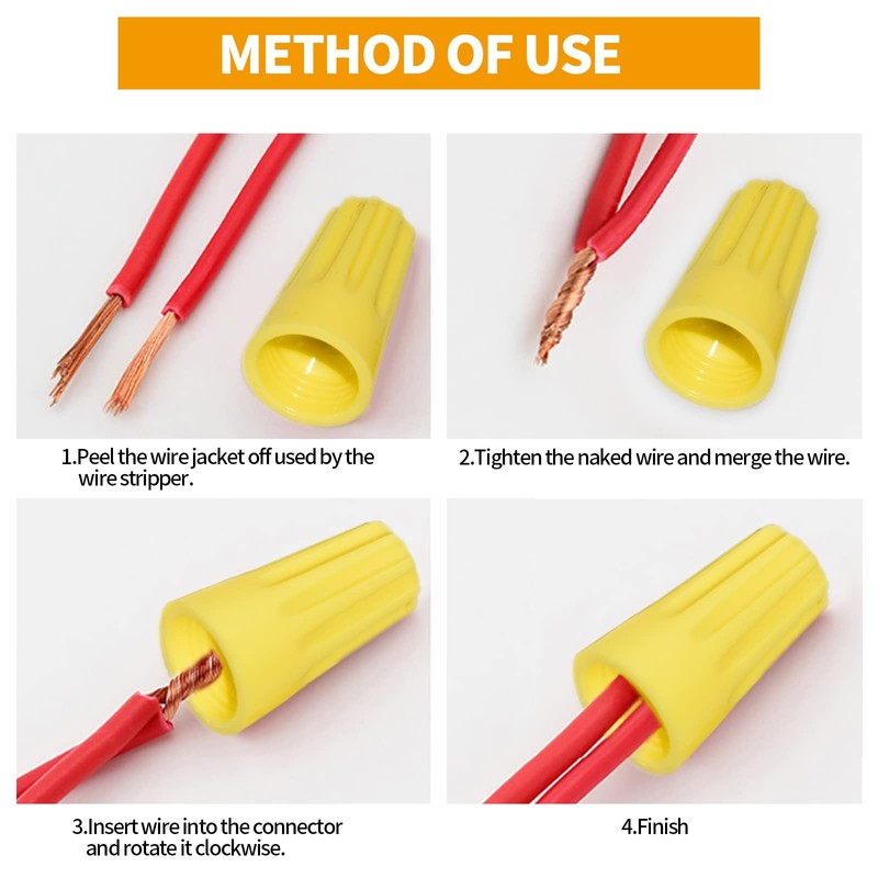 Eagles 200Pcs Twist on Wire Connectors - Yellow #14 -