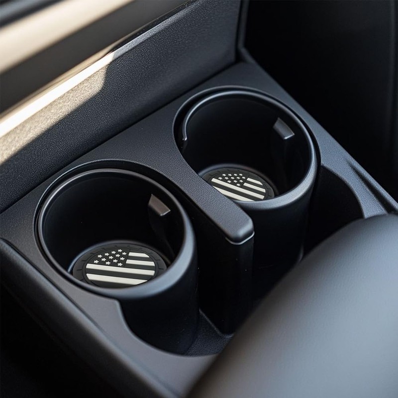 ACODABLEM 2 Pack Car Cup Holder Coaster, 2.75 Inch American