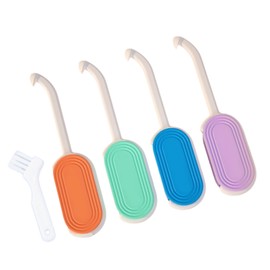 DEVENTORZ Aligner Remover, Chewy, 2-in-1 Mouthpiece Removal Tool, Set of 4 Colors, Includes Brush, Hygienic, Portable