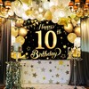 10th Happy Birthday Black Wall Banner,Foil