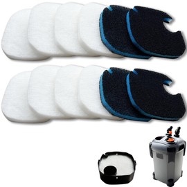 Replacement Canister Filter Pads Compatible with AMOSIJOY 172/225/265GPH Aquarium External Filter, 8 White Floss and 4 Coarse Filter Pads for PONDFORSE 172/225/265GPH Canister Filter (12 Pack)