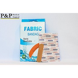 Band Aid Sterile 3/4" x 3" Flexible Fabric Self Adhesive Bandages with Non-Stick Pad for Wound Care and First Aid Skin Color Box of 800