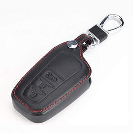 [BKY] Toyota Car Luxury Leather Key Case Crown New Camry CHR New RAV4 50 Series Prius Land Cruiser Prado (Black 3 Buttons)
