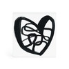 DEMDACO Squiggle Heart - 4 Inch Black/White MDF Wood Decorative