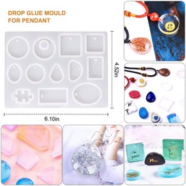 VOANZO Resin Jewelry Making Kit, 147pcs Resin Moulds for Jewellery Making, Nail Art, DIY Craft Mold Handicraft Making Tool Set Bracelet Pendant Accessories