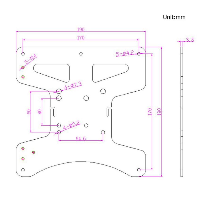 Befenybay - Placa modular en Y para perfil de aluminio