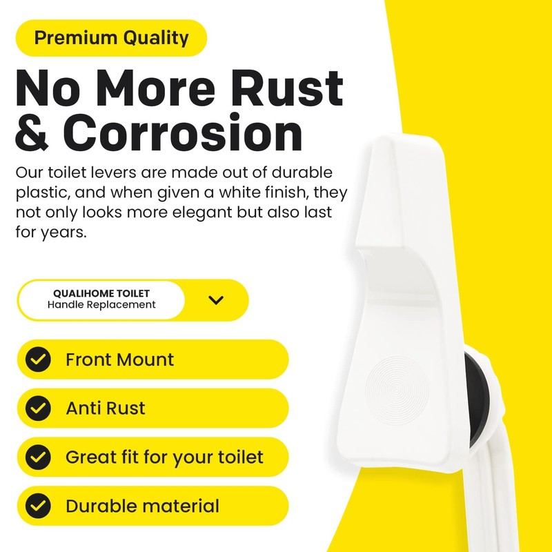 Qualihome Toilet Tank Flush Lever Replacement for American Standard (White,