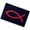 Jesus Fish Ixis Embroidered Velcro Patch, Red and Black
