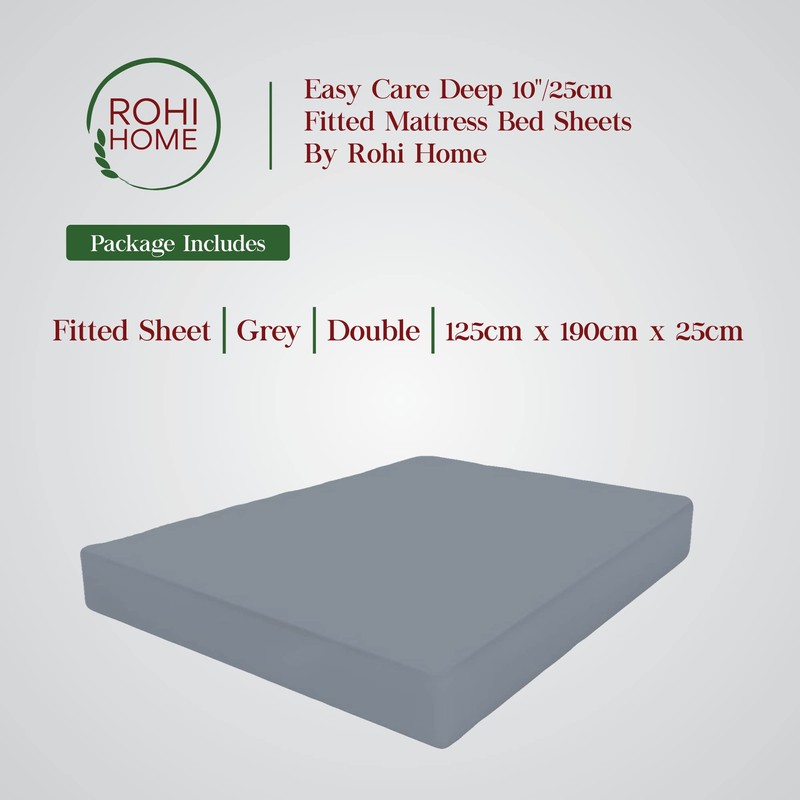 Rohi Double Fitted Sheet 10” (25 cm) – Easy Care