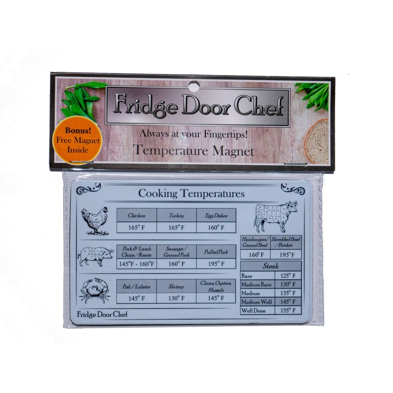 Internal Cooking Temperature Magnet - Plus Free Proper Place Setting