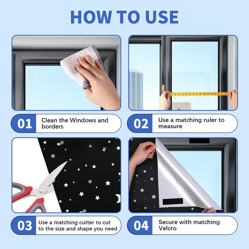 Benaewa Black Out Blinds, 200×145cm Temporary No Drill Blackout Blinds