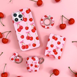 VELVET CAVIAR Compatible with AirPods 4 Case with Keychain - Cute Protective Hard AirPod 4th Generation Cases for Women - Sweet Cherry