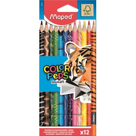 Maped Color'Peps Animal Print Colouring Pencils (12 pack), 832212