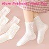 BISOUSOX Ruffle Socks Girls Socks 6-8 Years Old White Cute