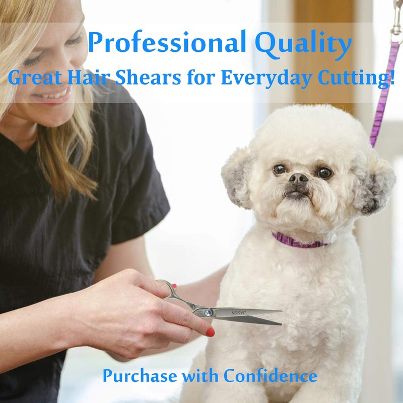 JASON 8" Straight Dog Grooming Scissors Long Pets Grooming Shears