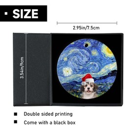 Dog Christmas Ornaments 2024-Bichon & Havanese Christmas Tree Ceramic Ornament Decoration Gifts Keepsake for a Dog Lover Xmas Ornament 3" with Gift Box