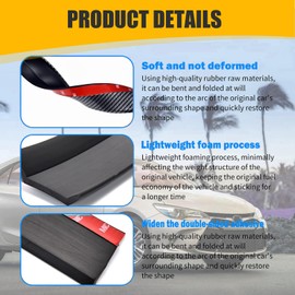 UGSHY 1 PC 2.5M/8.2Ft Car Anti-Collision Rubber Strip, Universal Car Front Lip, Front Bumper Lip, Carbon Lip, Side Skirt, Front Lip Spoiler Waterproof Protection (Black)