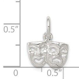 Sterling Silver Comedy & Tragedy Charm Drama Jewelry