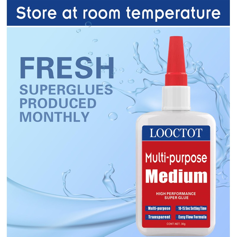 60g(2.12 oz) Medium CA Glue Premium Adhesive. All Purpose,Quick Drying