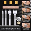 MORFEN 56Pcs Leather Stitching Punch Kit, Sewing Kit with 4mm