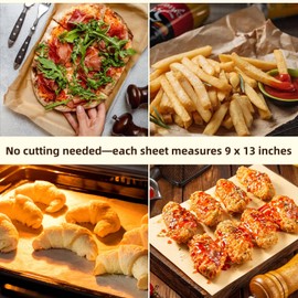 9x13 In Non-Stick Precut Baking Parchment Paper Sheets for Baking Enthusiasts - Withstands Temperatures up to 450°F - 100% Natural Wood Pulp (200PCS)