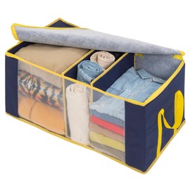 Astro 606-50 Clothing Case [Partition Craftsmanship Clothes Storage Box] Breathable Non-Woven Fabric Protects Dust and Other Dirts, Transparent Window, Movable Dividers, Depth 13.8 inches (35 cm), Handle Included, Clothes Storage Case, Closet, Closet, Closet, Closet, Closet, Closet, Closet, Closet, Closet, Closet, Closet, Closet, Closet, Clothes, Storage, Storage, Dust Countermeasure, Navy