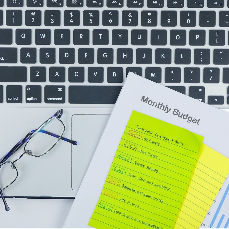 BAZIC Neon Lined Stick On Notes Sticky Note, 4" x