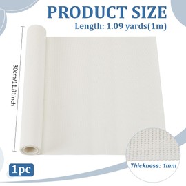 BENECREAT 14CT Plastic Cross Stitch Fabric, 39.3x11.8 Inch White Cross Stitch Vinyl Aida Cloth for Craft Embroidery, Handmade Needlework, DIY Handicrafts, 1mm Thick