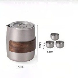 純チタン製 携帯用急須セット 収納ケース付き アウトドア向け