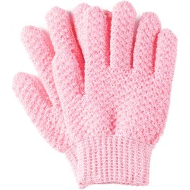 zolyet Guantes exfoliantes, Guantes de baño para Ducha, Guantes de Lavado exfoliantes, Adultos, niños, Cara, Guantes exfoliantes para Ducha, Paquete de 2, Color Rosa 2