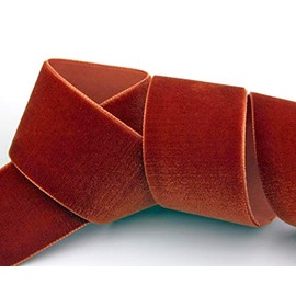 finemark 3 m x 36 mm Velvet Ribbon Terracotta Carmine Red (415 Acajou) Copper Brown Decorative Ribbon Velour One Sided Velvet Ribbon Fixed Edge Velvet Ribbon for Sewing Decorating