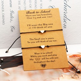 FUTIMELY Back to School Gift Mother Daughter Bracelets Set for Mommy and Me First Day of School Jewelry Gifts for Mom Daughter Girls (Heart)