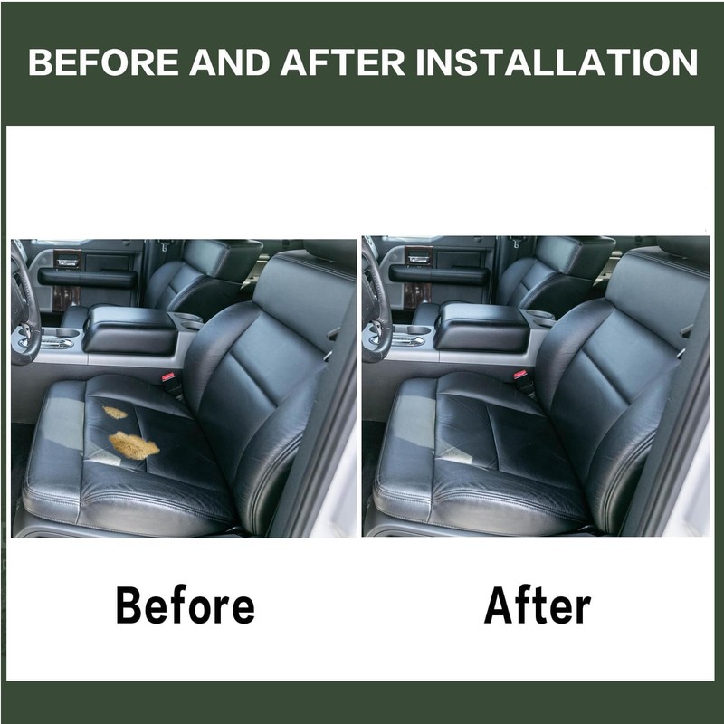 FZJDSD Black Leather Driver Side Bottom Replacement Seat Cover and