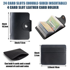 BDSHUNBF Credit Card Holder, RFID Card Holder, Credit Card Holder RFID Blocking, Debit Card Wallet ID Bank Card Case, Anti Scan Bank Card Holder, Build in 24 Card Slot and 3 Card Slots 1 Pockets