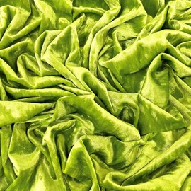Ice Fabrics Stretch Crushed Velvet Fabric by The Yard - 60/62" Wide Soft Velvety Fabric for Sewing Apparel, Upholstery, Curtains & Decor - 250 GSM - 20% Vertical Stretch - Lime Green - 2 Yards