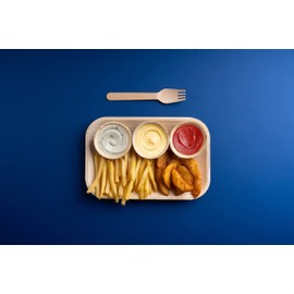 FOOGO Green 50 Disposable Mini Palm Leaf Bowls, 2.75" (7cm) Round, 40ml (1.4oz) Mini Sauce Pots, Snack Pots, Ketchup Mayo Pots, Eco-Friendly Biodegradable, Like Bamboo Bowls, Paper Bowls