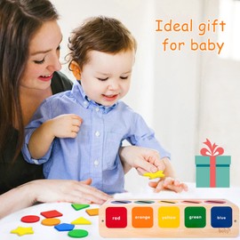 LZDMY Baby Toys 12 Months Wooden Montessori Toys for 1 2 3 Year Old Girls Boys, Toddlers Educational Sensory Toy Color Shape Sorting Game, Babies 1st Birthday Gifts Christmas
