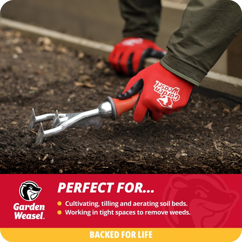 Garden Weasel Double-Sided Garden Cultivator/Tiller | Cultivate, Till, Break Up