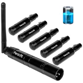 FENIXFIT Wireless DMX512 Transmitter Receiver Rechargeable DMX Wireless 1 Transmitter & 5 Receivers Built-in Battery Long Transmission Range Wireless DMX Light Controller for LED Stage Disco Lighting