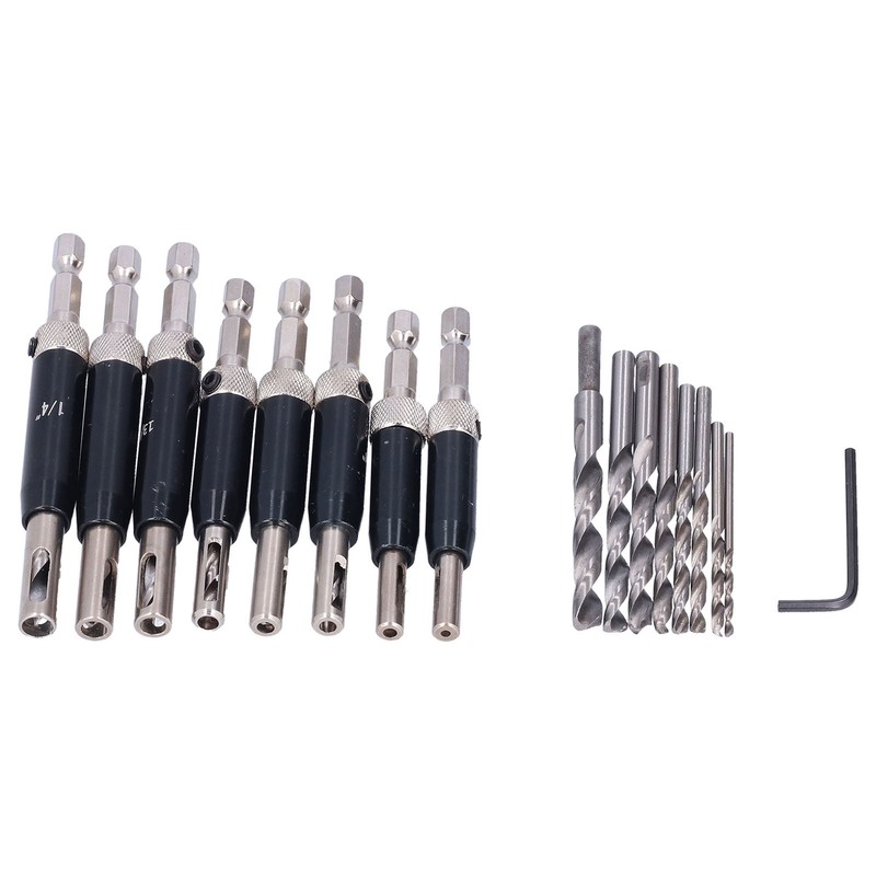17pcs Hinge Drills Set Self Centering Door Drill Bit Kit