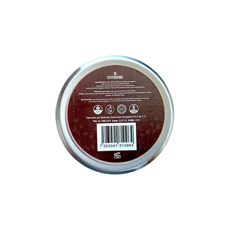 Status Verde Exfoliante Corporal de Café 100% Natural de Veracruz,