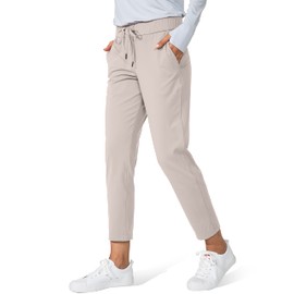 G Gradual G Gradual Women's Pants with Deep Pockets 7/8 Stretch Sweatpants for Women Athletic, Golf, Lounge, Work (Light Khaki, Small)