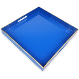 Spsyrine Serving Tray, Plastic Rectangular Coffee Table Tray with Handles, Modern Decorative Tray for Living Room, Ottoman, Home Decor, 15.6” X 10.2"