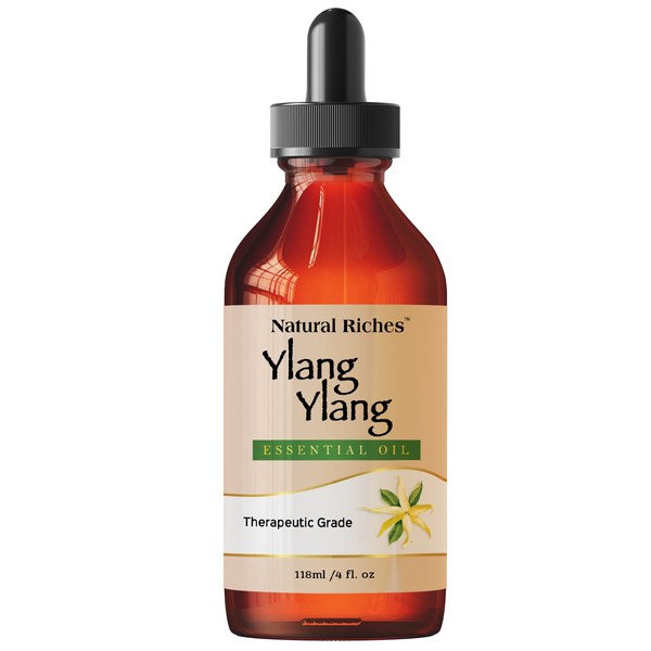 Natural Riches Ylang Ylang Essential Oil (4 oz), Premium Therapeutic Grade, Perfect for Diffusers Aromatherapy, ation Massages, Improved Mood, Baths